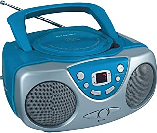 Sylvania SRCD243 Portable CD Player with AM/FM Radio, Boombox (Blue)