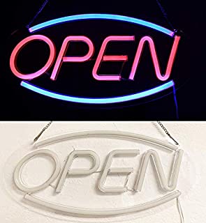 Neon Open Sign for Business, Two Modes Light Steady Flashing Electronic Lighted Signs Displays for Business, Walls, Glass Window, Shop, Hotel, Bar,Liquor Stores