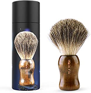 Updated 2020 Version Pure Badger Shaving Brush, Engineered for The Best Shave of Your Life. Travel Shaving brushes for men for Safety Razor, Double Edge Razor, Straight Razor or mens Shaving