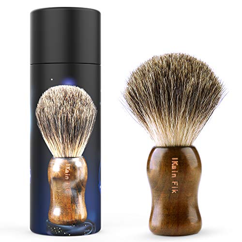 Updated 2020 Version Pure Badger Shaving Brush, Engineered for The Best Shave of Your Life. Travel Shaving brushes for men for Safety Razor, Double Edge Razor, Straight Razor or mens Shaving