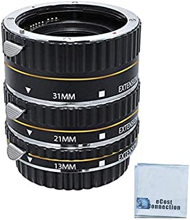 eCostConnection Auto-Focus Macro Extension Tube Set for Canon 5D Mark II, Mark III, 6D, 70D, 7D, 60D, Rebel T2i, T3i, T4i, T5i, SL1 Cameras & Microfiber Cloth