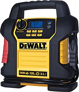 DEWALT DXAEJ14 Digital Portable Power Station Jump Starter: 1400 Peak/700 Instant Amps, 120 PSI Digital Air Compressor, 3.1A USB Ports, Battery Clamps