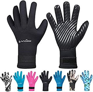 OMGear Neoprene Gloves for Snorkeling Diving Kayaking Surfing Spearfishing All Watersports (Black, L)