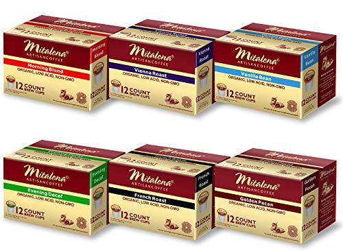 Mitalena Brand - 72 ct. Variety Pack Organic Arabica Low Acid Coffee Pods