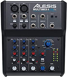 Alesis MultiMix 4 USB FX | 4 Channel Compact Studio Mixer with Built In Effects & USB Audio Interface for Home Studio Recording