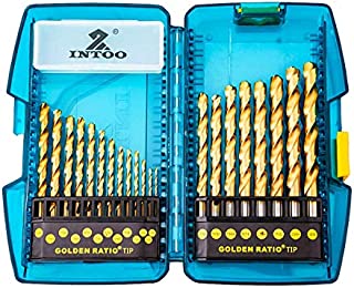 INTOO Industry M2 Drill Bit Set,21Pcs Titanium Drill Bits with Golden Ratio Tip,Patented Design for Stainless Steel and Hard Metal