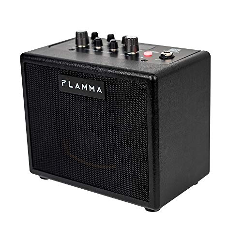 FLAMMA FA05 Electric Guitar Amplifier Digital Combo Amp Bluetooth Mini Portable with 7 Preamp Models 40 Drum Machine AUX IN Support MP3 Format 5 Watt