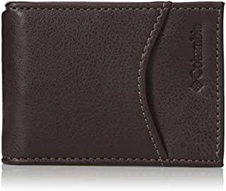 Columbia Men's Leather Front Pocket Wallet Card Holder for Travel, Merino Brown, One Size