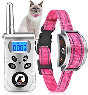 Paipaitek Cat Training Collar, No Shock Cat Collar with Remote, Humane Cat Meow Collar w/Beep and Vibration Modes, Reflective Cat Collar for Kittens