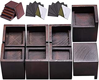 FASONLA Bed Risers (Set of 8) Furniture Risers Lifts Height 3