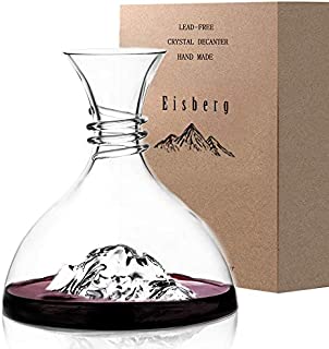 Iceberg Wine Decanter Aerator-100% Hand Blown Lead-Free Crystal Glass,Brand-New Design Elegant Red Wine and Liquor Carafe Set,Crafted Liquor Accessories,Wine Gift for Friends and Family