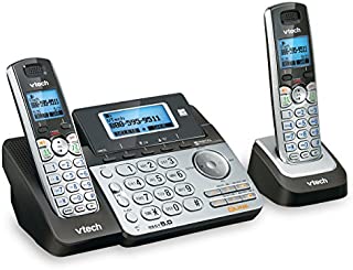 VTech DS6151-2 2 Handset 2-Line Cordless Phone System for Home or Small Business with Digital Answering System & Mailbox on Each line, Silver