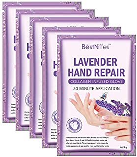 Repair Hand Mask for Dry Skin, Nourish Hand Moisturizing Cream, Best Collagen Treatment Gloves for Hands, Vitamins + Natural Plants Extracts for Aging, Cracked Hands, Smooth Hands