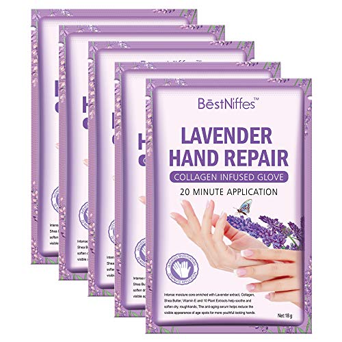 Repair Hand Mask for Dry Skin, Nourish Hand Moisturizing Cream, Best Collagen Treatment Gloves for Hands, Vitamins + Natural Plants Extracts for Aging, Cracked Hands, Smooth Hands