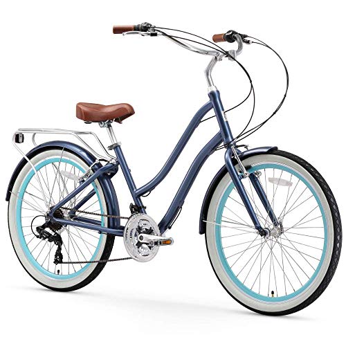 sixthreezero EVRYjourney Women's 21-Speed Step-Through Hybrid Cruiser Bicycle, 26