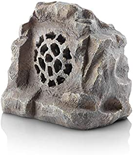 Alpine Corporation Waterproof Bluetooth Rock Speaker - Solar-Powered Outdoor Wireless Speaker for Patio, Pool, Deck, Garden - 50-Foot Range