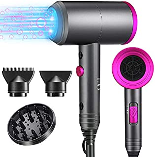 Ionic Hair Dryer, Spriak 1800W Professional Blow Dryer for Fast Drying, Negative Ion Hair Blow Dryer, 3 Heat Hot/Cold Setting, 2 Speed for Home Salon Pregnant Kid