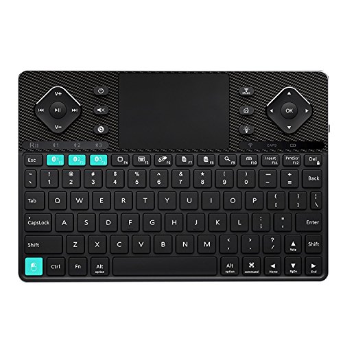 (Dual Mode) Rii K16 Bluetooth &RF Wireless Ultra Slim Rechargable Multimedia Backlit Office Keyboard with Touchpad Mouse for PC,Tablets, Smart TV,Android TV Box,Windows,Business Office