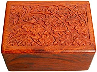 Pet Memory Shop Pet Urn Wooden Urn, Cremation Keepsake Urns, Two Classic Wooden Hand-Carved Design and Rosewood Urns for Dogs, Cats, and Animal Memorial Urns.