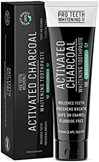 Activated Charcoal Teeth Whitening Toothpaste - 100% Natural Teeth Whitening for White Teeth - Fluoride Free, SLS & Sulfate Free, Mint Flavor - Made in The UK by Pro Teeth Whitening Co.