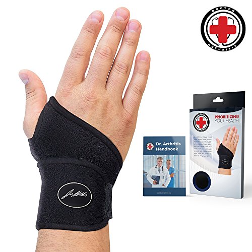 Doctor Developed Premium Copper Lined Wrist Support/Wrist Strap/Wrist Brace/Hand Support [Single]& Doctor Written Handbook Suitable for Both Right and Left Hands