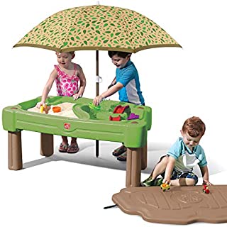 Step2 Cascading Cove Sand & Water Table with Umbrella 6-pc Accessory Set