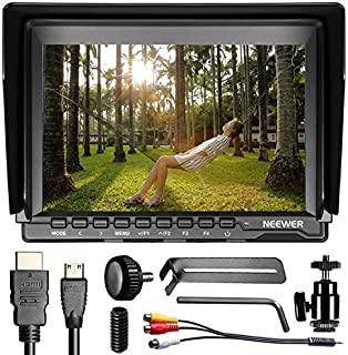 Neewer F100 7-inch 1280x800 IPS Screen Camera Field Monitor Support 4K Input HDMI Video for DSLR Mirrorless Camera SONY A7S II A6500 Panasonic GH5 Canon 5D Mark IV and More (Battery not Included)