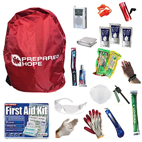 Prepared Hope ESSENTIALS Emergency Survival Kit for Camping, Hiking, and Bug-Outs with Backpack Included