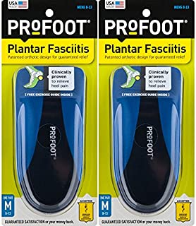 ProFoot Orthotic Insoles for Plantar Fasciitis & Heel Pain, Men's 8-13, 2 Pair