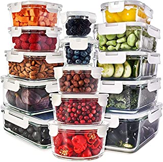 Glass Food Storage Containers with Lids - Glass Meal Prep Containers Glass Containers For Food Storage with Lids 30 Pcs. Glass Storage Containers with Lids Glass Food Containers Glass Lunch Containers