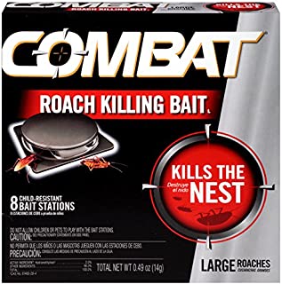 Combat Roach Killing Bait, Large Roach Bait Station, Kills the Nest, Child-Resistant, 8 Count