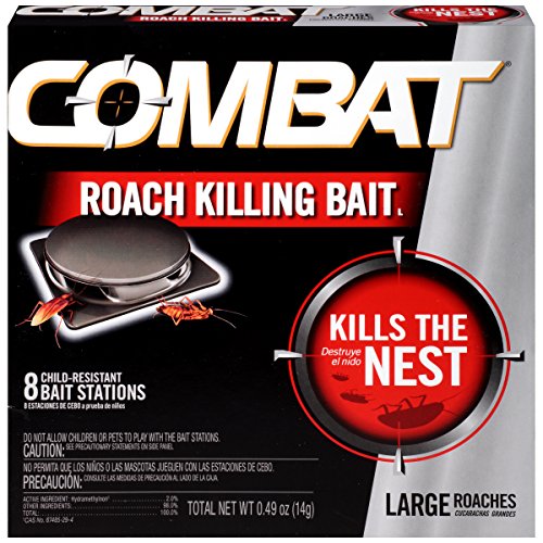 Combat Roach Killing Bait, Large Roach Bait Station, Kills the Nest, Child-Resistant, 8 Count