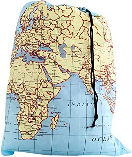 Kikkerland Travel-Size Laundry Bag, World Map