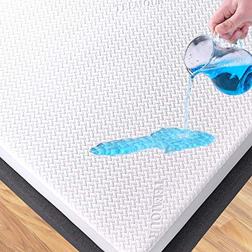 Queen Size Mattress Protector Cooling Bamboo Waterproof Mattress Protector Queen Size 3D Air Fabric Ultra Soft Breathable Mattress Protector Comfort & Protection Phthalate & Vinyl-Free