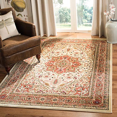 Safavieh Lyndhurst Collection LNH330R Traditional Oriental Medallion Ivory and Rust Area Rug (3'3