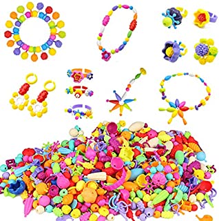 BESKIT 400 Pcs Pop Snap Beads Set - Girls Toddlers Kids Creative DIY Jewelry Kit Set