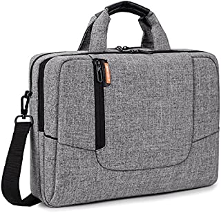 BRINCH 17.3 inch Laptop Computer Case Cover Sleeve Shoulder Strap Bag with Side Pockets Handles and Detachable for Laptop/Notebook/Netbook/Chromebook,Colour Light Grey