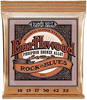 Ernie Ball Earthwood Phosphor Bronze Rock & Blues (10-52 w/plain G) Acoustic Guitar Strings (P02151)