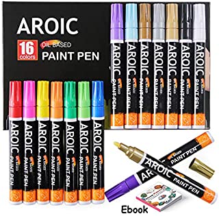 Paint Pens for Rock Painting - Write On Anything. Paint pens for Rock, Wood, Metal, Plastic, Glass, Canvas, Ceramic and More.(16 Pack)