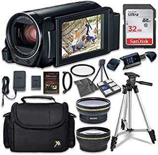 Canon VIXIA HF R800 Camcorder with Sandisk 32 GB SD Memory Card + 2.2x Telephoto Lens + 0.42x Wideangle Lens + Extra Accessory Bundle