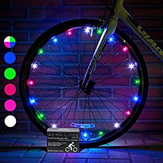 Activ Life LED Bicycle Wheel Lights (2 Tires, Multicolor) Best for Kids Easter Baskets, Top Stocking Stuffers of 2019 Popular Gifts for Children Exercise Toys - Hot Child Bday Party Outdoor Family Fun