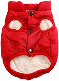 JoyDaog 2 Layers Fleece Lined Warm Dog Jacket for Puppy Winter Cold Weather