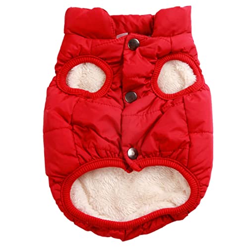 JoyDaog 2 Layers Fleece Lined Warm Dog Jacket for Puppy Winter Cold Weather