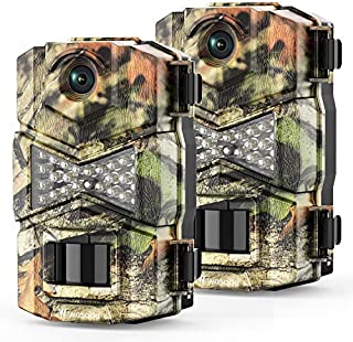 WOSODA2 Pack Trail Game Camera, 16MP 1080P Waterproof Hunting Scouting Cam for Wildlife Monitoring with Night Vision LY123 (2 Pack)