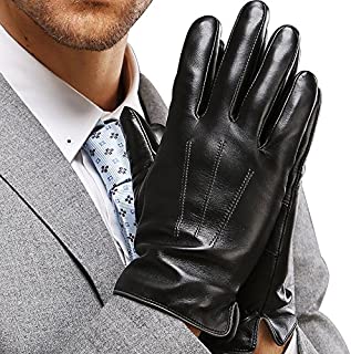 Leather Gloves for Men Full-Hand Touchscreen Gift Packaging Cold Weather Glove (S-8.1