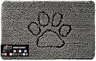 Gorilla Grip Original Indoor Durable Chenille Doormat, Large, 36x24, Absorbent, Machine Washable Inside Mats, Low-Profile Rug Doormats Great for Pets, Dogs, Entry, Mud Room, & Back Door, Paw Gray