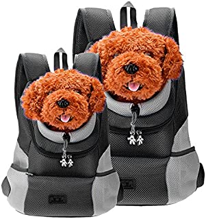 CozyCabin Latest Style Comfortable Dog Cat Pet Carrier Backpack Travel Carrier Bag Front for Small Dogs Carrier Bike Hiking Outdoor (L, Black)