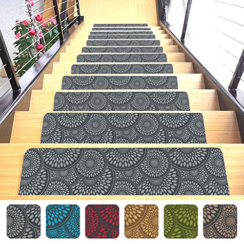 Shape28 Stair Treads Ultra-Thin with Non Slip Rubber Backing 9x26, Gray 7 Pieces