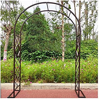 HLMBQ Garden Arch Trellis for Climbing Plants Roses Vines Outdoor Garden Lawn Backyard Patio,Sturdy Wedding Arbor Metal Archway Arbour 1.4mx2.7m/4.6x9ft