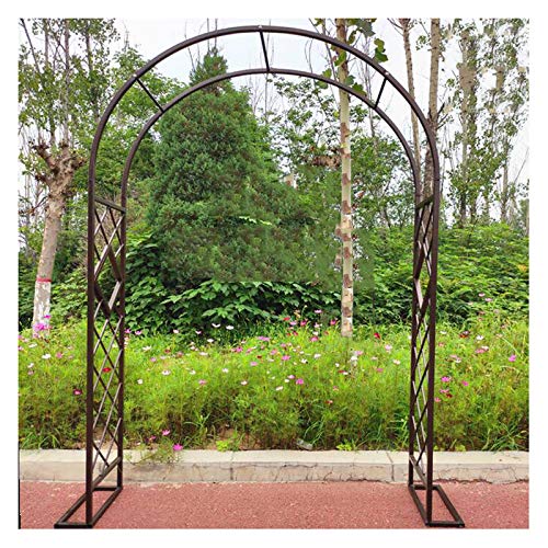 HLMBQ Garden Arch Trellis for Climbing Plants Roses Vines Outdoor Garden Lawn Backyard Patio,Sturdy Wedding Arbor Metal Archway Arbour 1.4mx2.7m/4.6x9ft